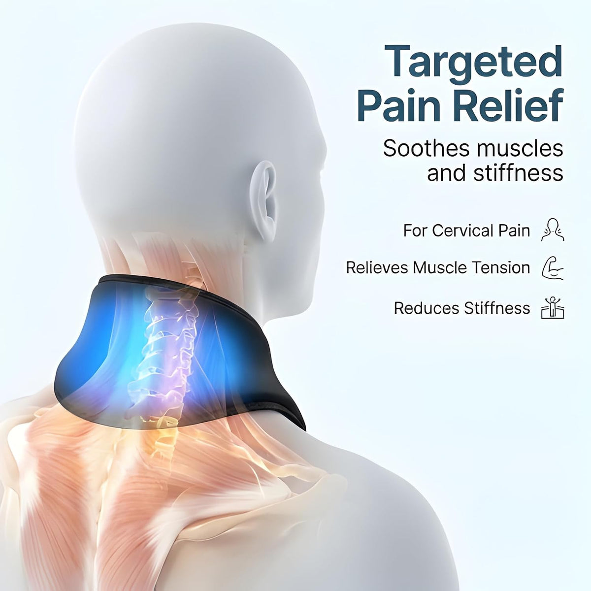 Heated Neck Wrap for Pain Relief – Microwavable Neck Heating Pad for Cervical Pain, Hot & Cold Therapy Neck Pillow, Microwave Heat Pack for Sore Muscles & Stiff Neck