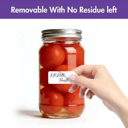 1000 Removable Food Labels, Water/Oil/Tear Resistant Blank Stickers with Perforation Line for Food Containers, Freezer, Fridge, Jars, Pantry, Organization (1” x 2”)