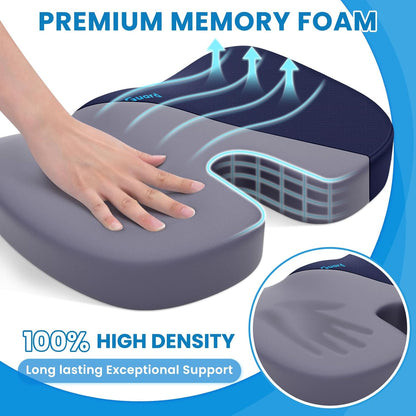 TushGuard Seat Cushion for Office Chair, Memory Foam Chair Cushion, Black