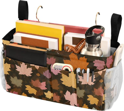 Bedside Caddy Hanging Bunk Bed Caddy Bed Organizer Hanging Pocket with 2 Hooks Bedside Storage Organizer Pocket Bag Holder Checkered Light Green - Colors B