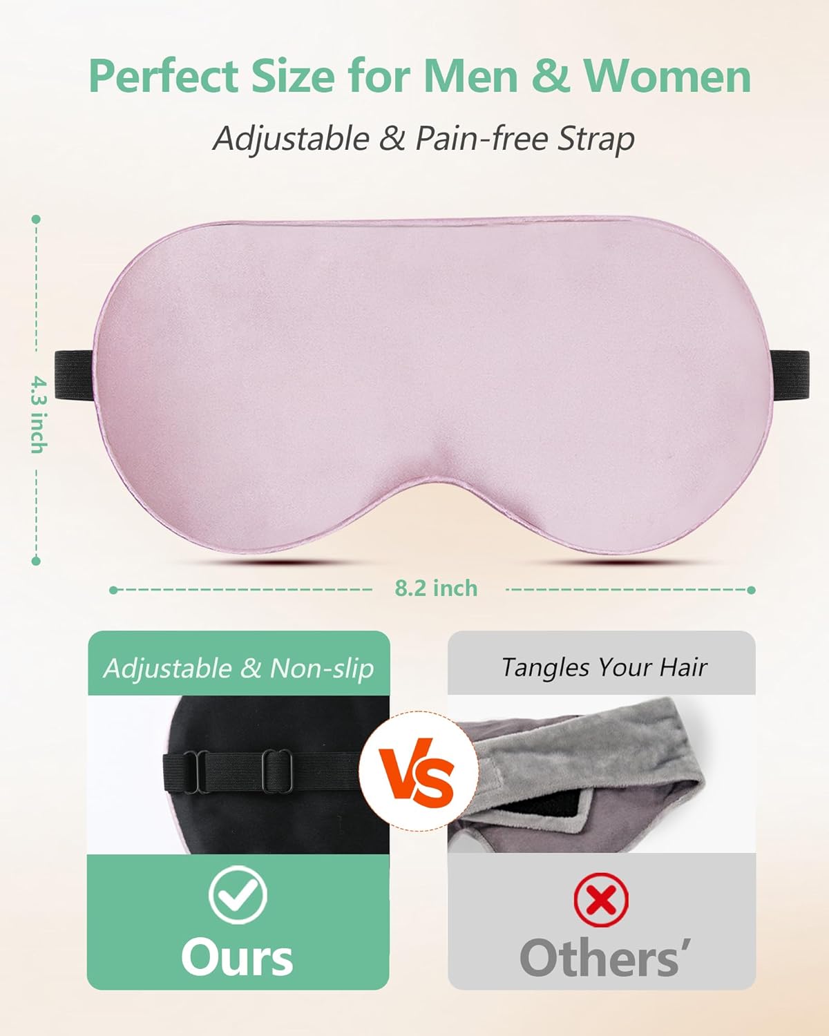 BeeVines 100% Mulberry Silk Sleep Mask, Light Blocking Eye Masks (2 Packs)