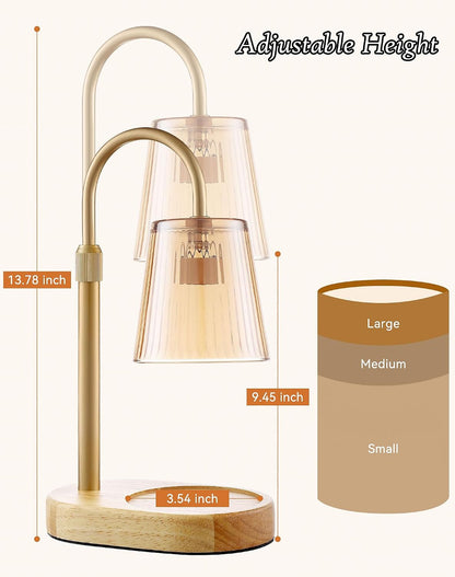 Adjustable Candle Warmer Lamp with Timer - Electric Light Wax Warming