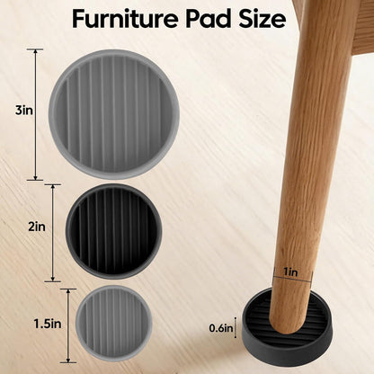 Rubber Non-Slip Furniture Pads, 2"x2" Casters Cup, Round, Brown, 8 PCS | Rubber Feet Floor Protector For Hardwood Floors, Prevent Scratching of The Floor, For Bed Sofa Table and Chair, Stopper