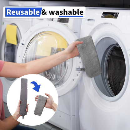 Retractable Gap Dust Cleaner, Extendable Gap Duster with 4 Microfiber Dusting Cloths Long, Under Appliances Cleaning Tools with Extendable Pole,Under Refrigerator, Furniture, High Ceiling