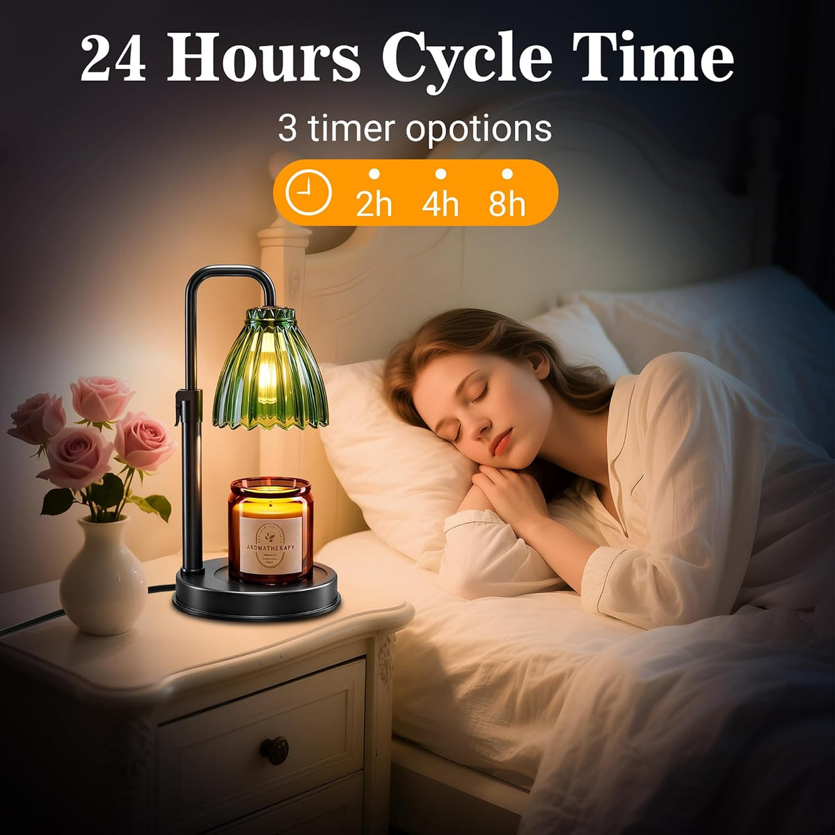 hyrion Candle Warmer Lamp with Timer, Gifts Adjustable Height Candle Lamp