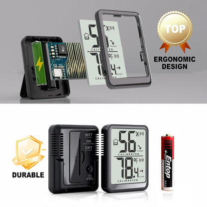 2 Pack Room Thermometer Small Hygrometer Indoor Humidity Monitor Sensor, Digital Temperature and Humidity Meter Gauge for Home, Baby Nursery, Reptile, Greenhouse - Battery Included