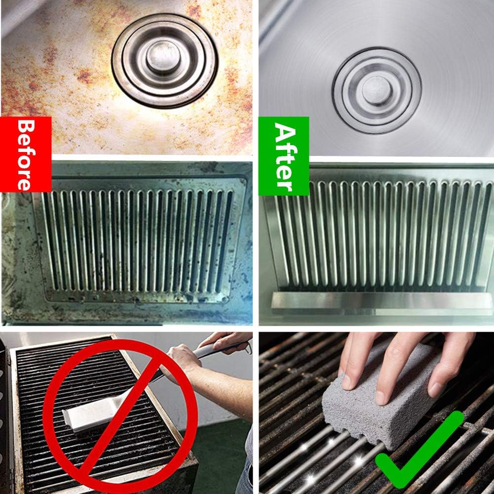 Grill Stone Cleaning Brick Cleaner Block for Griddle Stove, 3Pack | Removes Grease, Lightweight & Multi-Purpose, Simple Operation, Pumice Stone Cleaner for Flat Top Cookers, Gas, Racks