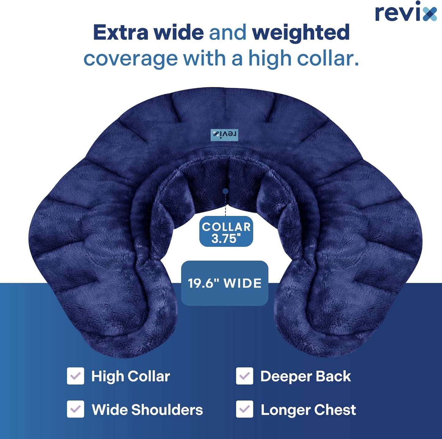 REVIX Microwavable Heating Pad for Neck Shoulders and Back, Microwave Heated Neck Wrap with Moist Heat, Light-Gray