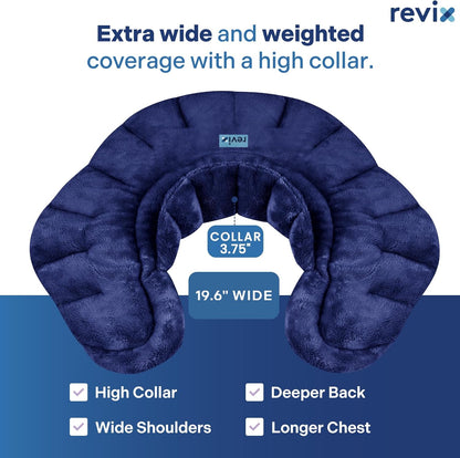 REVIX Microwavable Heating Pad for Neck Shoulders and Back, Microwave Heated Neck Wrap with Moist Heat, Light-Gray