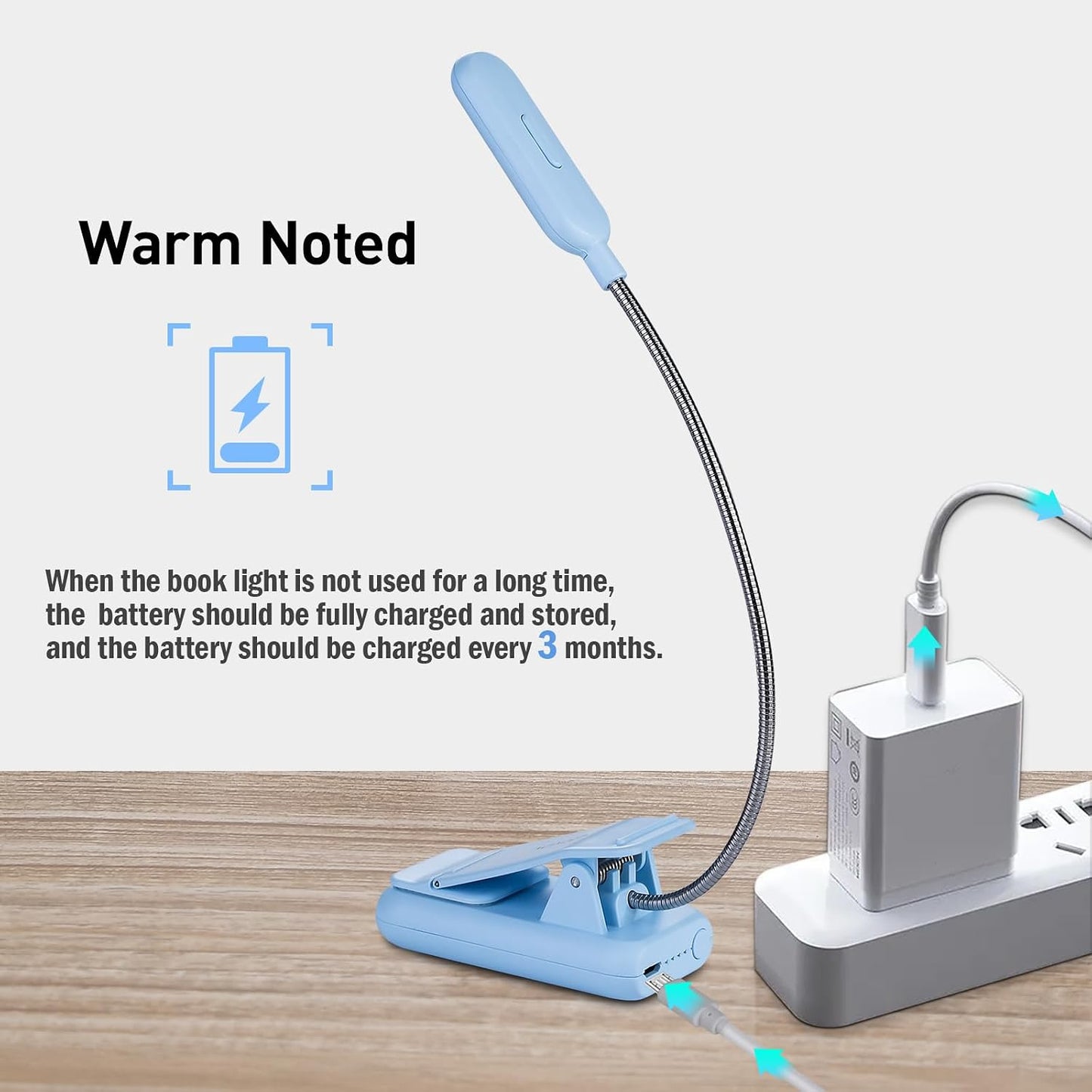 VAVOFO Rechargeable Book Light for Reading in Bed Kids, 7 LED Reading Light with 9-Level Warm Cool White Daylight, Eye Care Lamp with Power Indicator for Bookworms (Yellow)