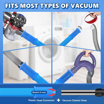 Sealegend 2 Pack Dryer Vent Cleaner Kit Vacuum Attachment Blue 31.5" | Dryer Vent Cleaning Hose & Brush Reach Deep Traps - Remove Hidden Lint | Speed Drying | Reduce Fire Risk