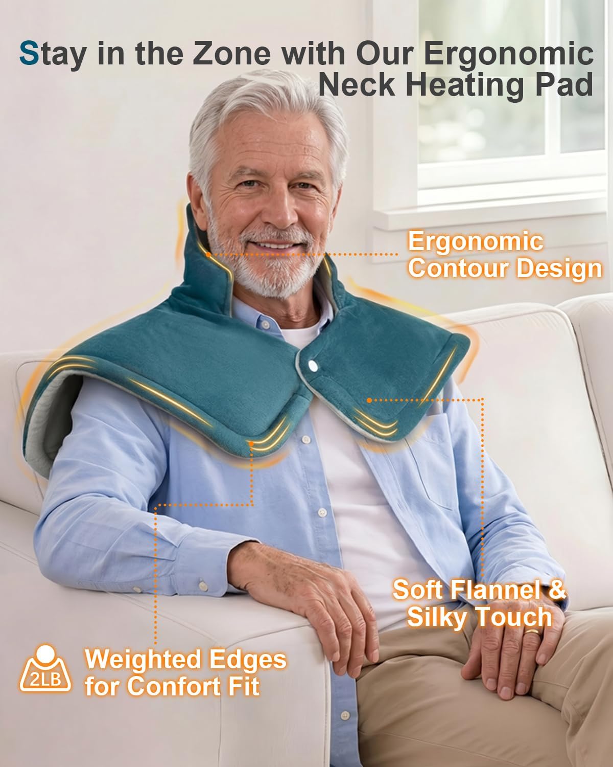 Heating Pad for Back & Period Cramps, Wrap Around Heating Pad for for Waist Stomach, Versatile Electric Heated Pad for Neck Shoulders Thigh Knee, Birthday Gifts for Women Men Mom Dad