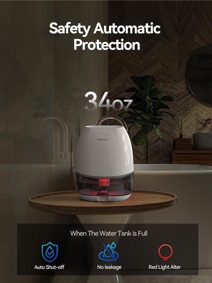 Dehumidifiers for Home, 34 oz Small Dehumidifier for Room, Quiet Dehumidifiers for Bathroom, Bedroom, RV, Closet with Auto Shut Off, 7 Colors Night Light