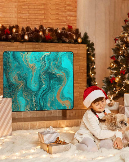 Magnetic Fireplace Cover Sage Green Marble Fireplace Screen Decorative Abstract Fluid Art Insulation Fireplaces Blocker Blanket Save Energy Fireplaces Draft Stopper Covers for Living Room 36x30 Inch