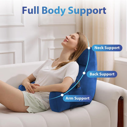 IPYNBAP Back Pillow for Bed Sitting up, Reading Pillow for Sitting in Bed Adult, Back Support Pillow, Memory Foam Sit up Lounge Backrest Pillow with Arms for TV, Couch, Chair, Dorm, 18 Inch, Grey