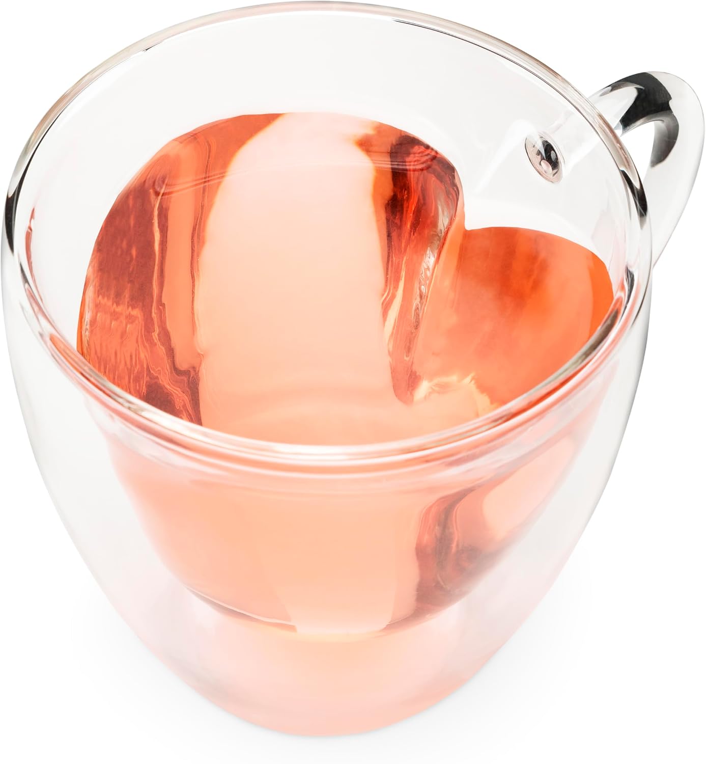 Pinky Up Blake Tea Infuser Mug with Lid, Glass Cups for Loose Leaf or Flowering Teas, Travel Mugs, Home Office, Picnic, Camping, 12 oz Set of 1, Clear