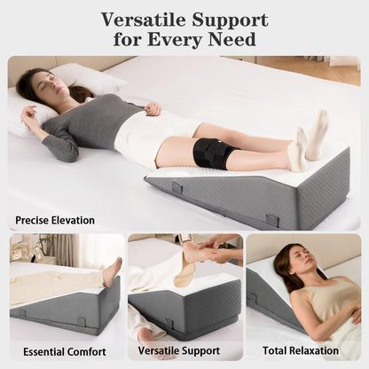 Hapiclody Leg Elevation Pillow for After Surgery – Adjustable Height Knee Surgery Recovery Leg Support Pillow, Designed for Knee Replacement Recovery, Single Leg Elevating Wedge
