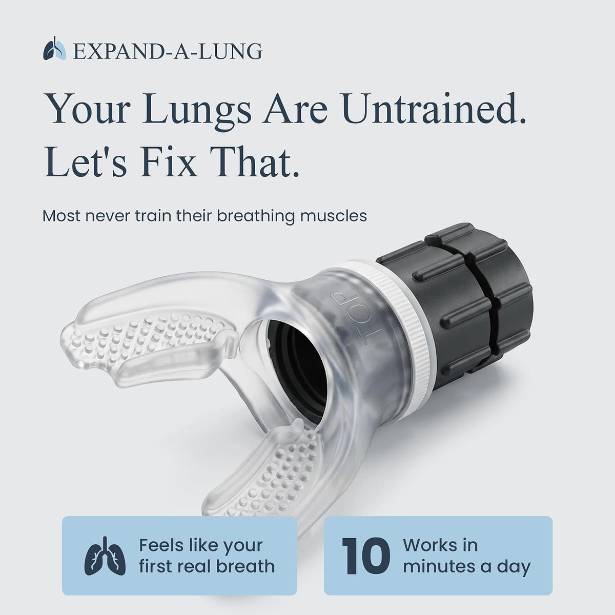 Expand-A-Lung | Breathing Exerciser Device for Lungs | Airflow Trainer Fitness | Cardio Expansion & Capacity | Sports Endurance | Dual-Way Inhale-Exhale Workout