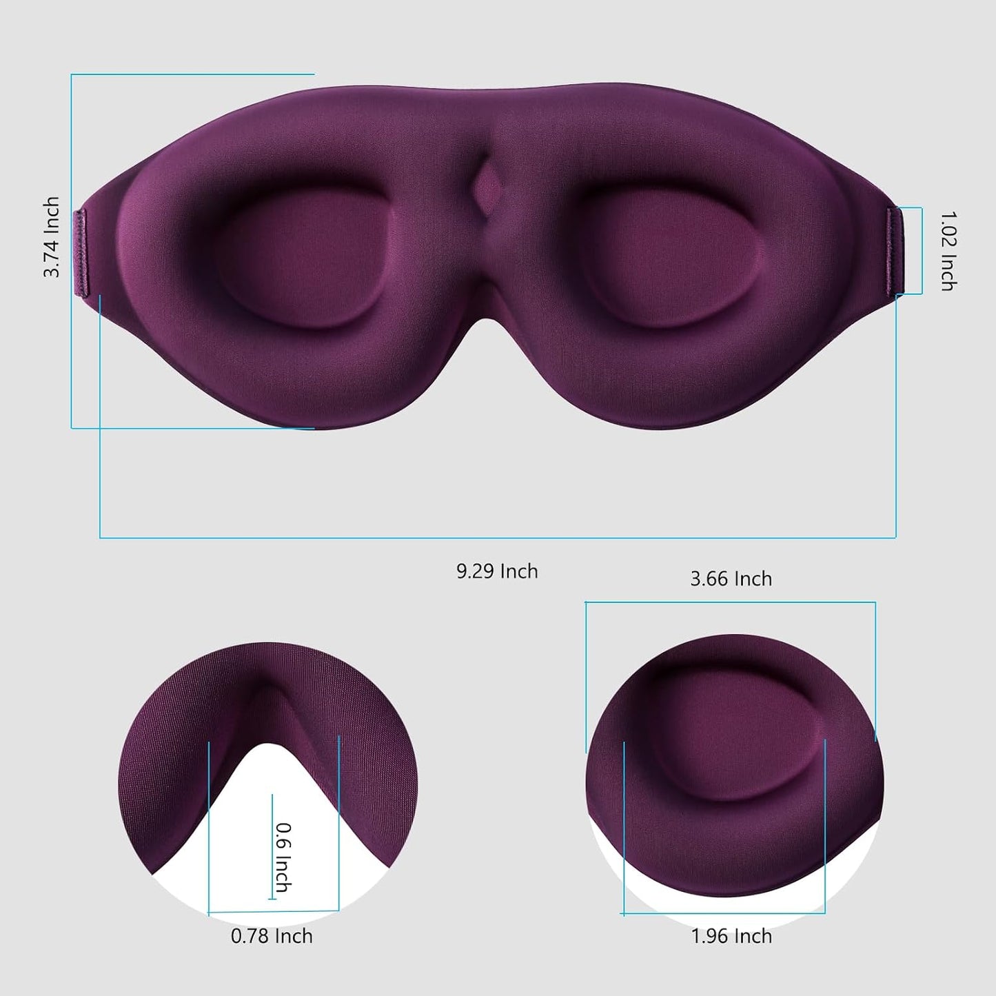 ALASKA BEAR Memory Foam Sleep Mask, Contoured Eye Cups for Women Men, Blue | Soft 3D Blackout Eye Mask for Sleeping, No Pressure on Eyelids and Eyelashes Protection, Earplugs Set