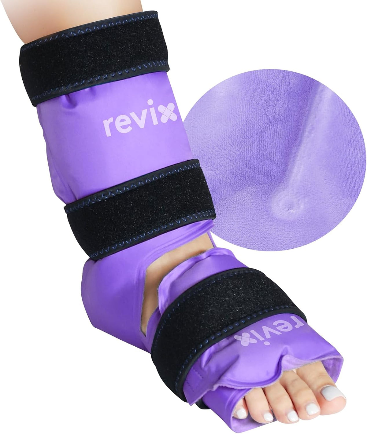 REVIX Ankle Ice Pack Wrap, Reusable Gel Ice Pack for Foot Pain Relief