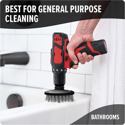 Dirt Devil Soft Bristle Cleaning Brush Set, Includes 2" & 3.5" Brushes | For Use on Glass, Hardwood, Ceramic and More, Gentle Cleaning, Scrubber Brush Drill Attachment for Cleaning