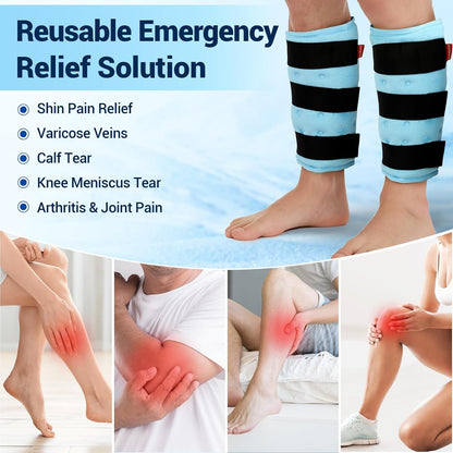 Comfytemp Large Knee Ice Pack Wrap Reusable Gel, FSA Eligible HSA, Full Coverage Knee Cold Compression Brace for Injuries, Pain Relief, Replacement Recovery, Arthritis, Surgery, Women Men Gift