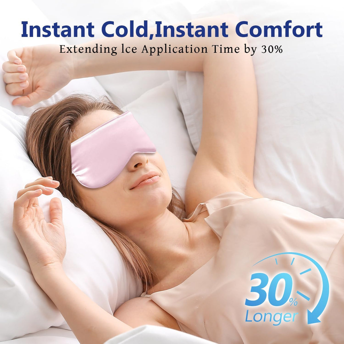 Cooling Eye Mask for Sleeping Migraine Headache Relief Mask Gel Cold Compress Eye Face Ice Pack for Eyestrain Dark Circles and Puffiness Relaxation Gifts for Women Men Silk Reusable-2 Pack