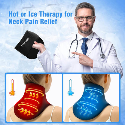 ONLYCARE Neck Ice Pack Wrap Gel - Upgraded Shoulder Ice Packs for Injuries Reusable, Hot and Cold Compress Ice Packs for Neck, Relief of Pain, Office Pressure, Swelling, Sprains