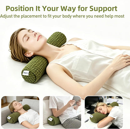 Cervical Pillow for Neck Pain, Memory Foam Neck Roll – Grey