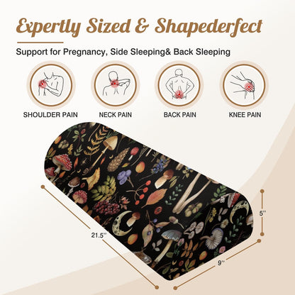 Knee Pillow for Back Sleeping – Half Moon Bolster Pillow for Legs,Under Knee While Sleeping Support, Leg & Back Pain Relief (21.5x9x5 Inches),Machine Washable Cover