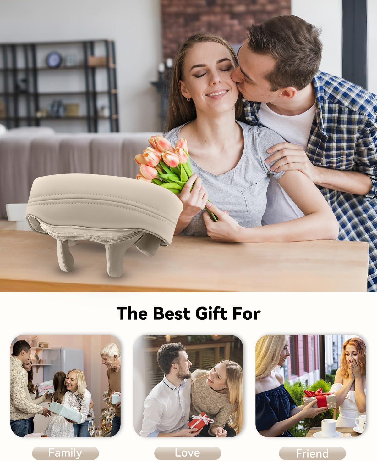 Snailax Cordless Neck & Shoulder Massager with Kneading, Heat, USB-C
