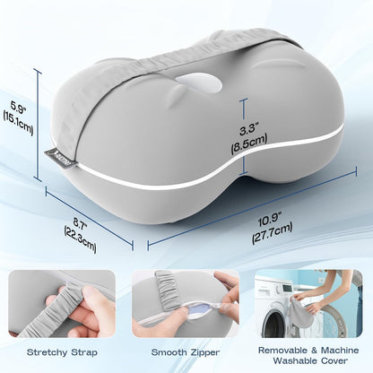 Knee Pillow for Side Sleepers - Cooling Pillow Between Legs for Side Sleeping - Memory Foam Knee Pillow with Strap for Hip Pain & Spine Alignment (Blue)