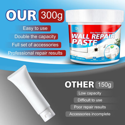 Drywall Repair Kit, 18oz Drywall Hole Patch Repair Kit Wall Patch Repair | White Waterproof Wall Repair Putty for Dents, Cracks, Nail Holes and Other Defects on Walls From Garage, Classroom & Home