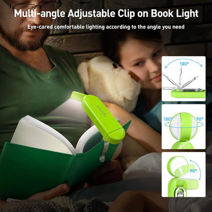 VAVOFO USB Rechargeable Bookmark Reading Light, Blue Light Blocking Amber LEDs for Bedtime Reading - Clip On, 9 Lighting Modes