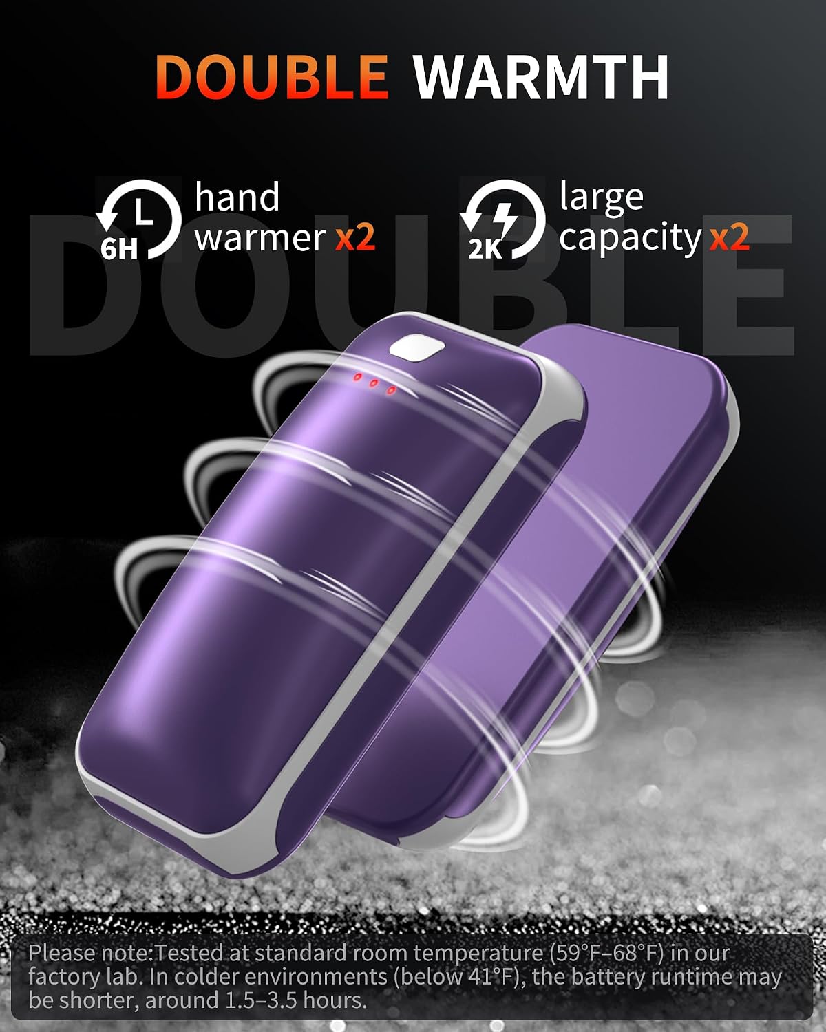 Lerat Hand Warmers Rechargeable 2 Pack, Portable Electric Hand Warmer Max 131℉, Reusable Slim Pocket Heater Handwarmers, Gifts for Men, Women, Outdoor, Golf, Camping, Hunting Essentials