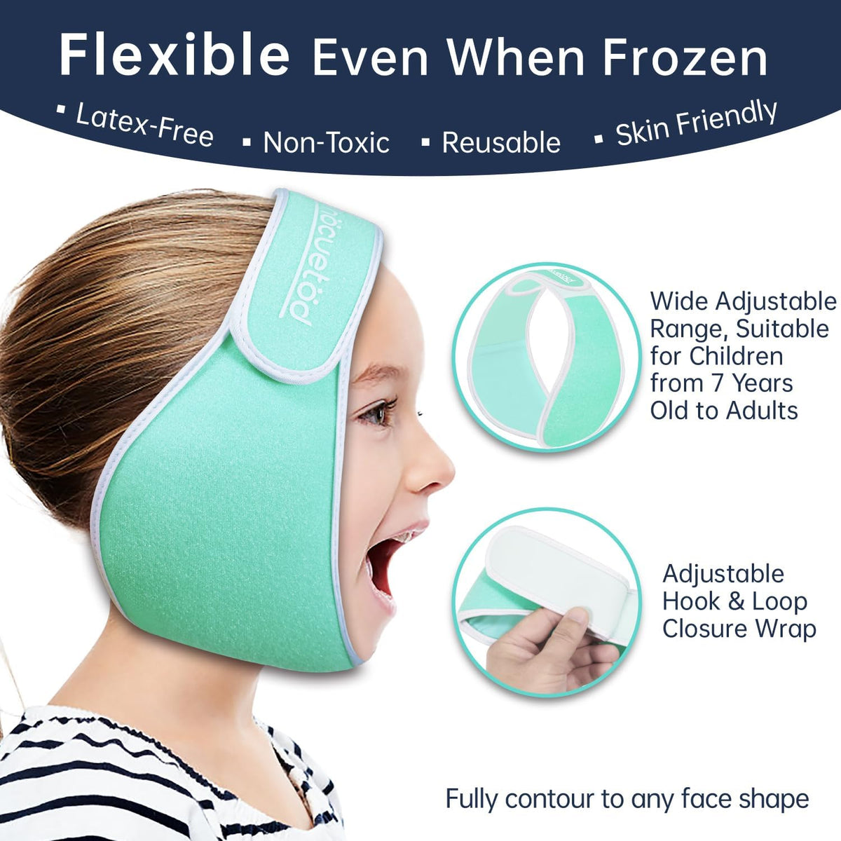 ZNÖCUETÖD 4 Packs Small Gel Ice Packs for Injuries Reusable Compatible with Wisdom Teeth Ice Pack Head Jaw Face Wrap Oral Dental Surgery Recovery
