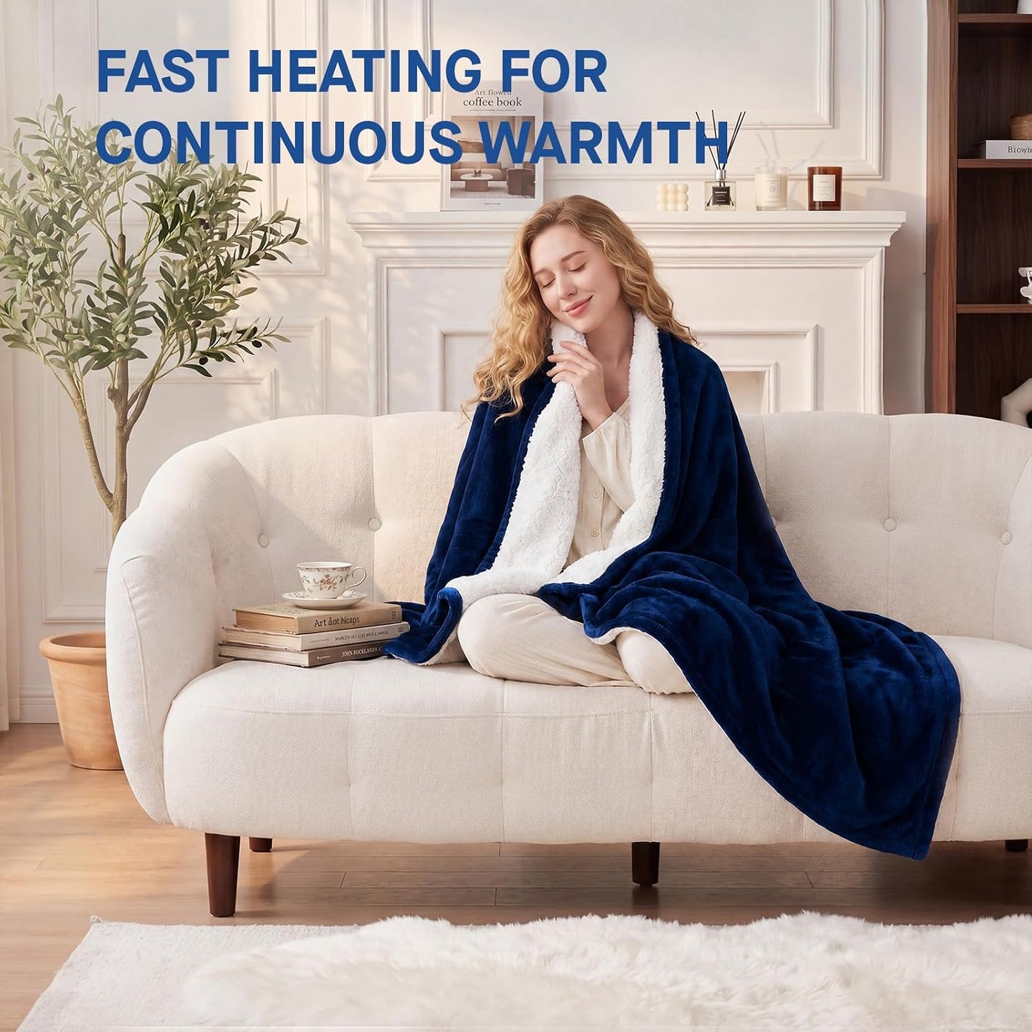 Sealy Electric Blanket Throw 50×60, Flannel to Sherpa, Charcoal | Heated Blanket Throw with 6 Heating Levels, 2-10 Hours Auto Off, Overheat Protection, Machine Washable, ETC Certified