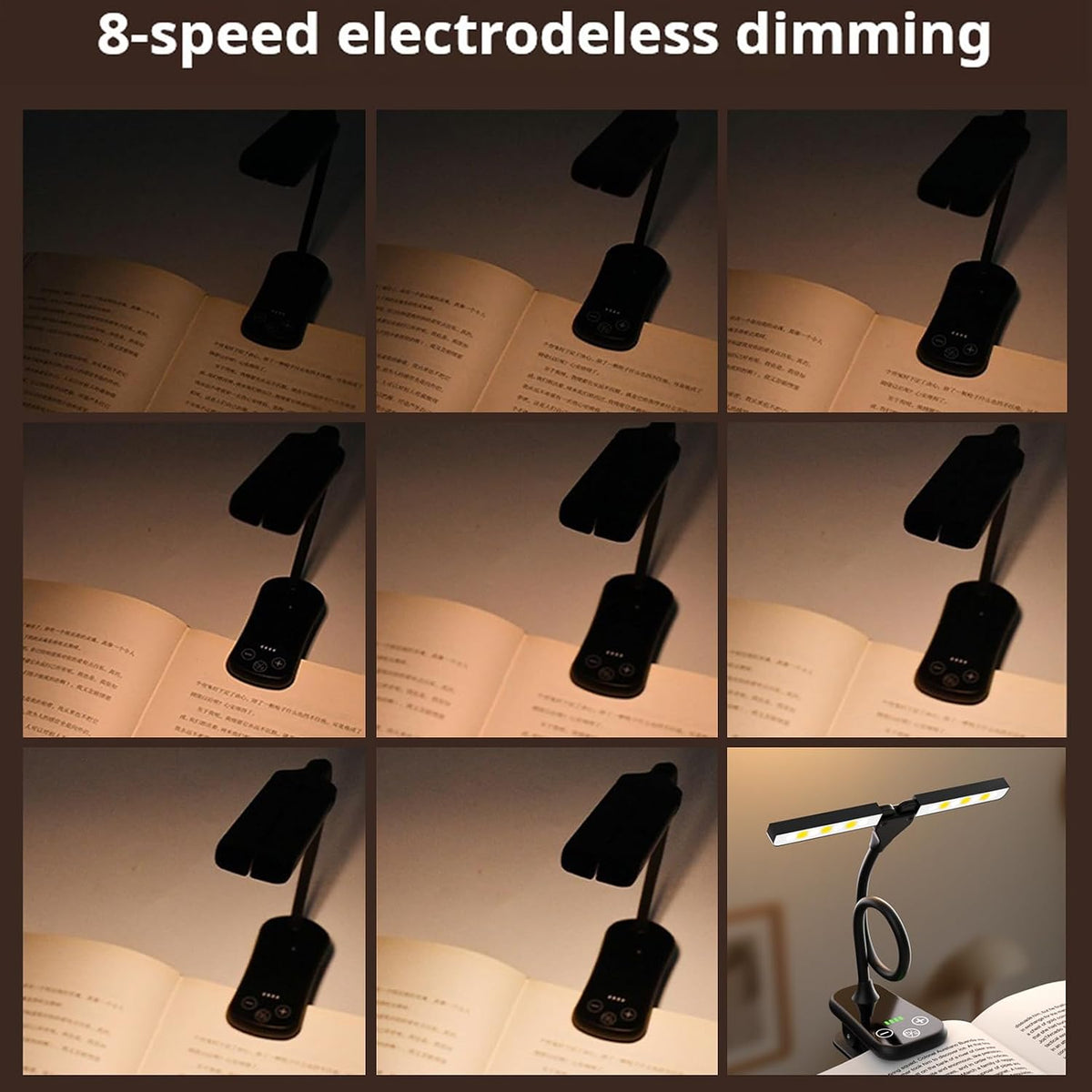 Rechargeable Clip On Book Light, 3 Color Eye-Care LED Reading Light, 360° Rotatable Bed Reading Lamp, USB Rechargeable, Portable Book Light for Kids, Travel & Office