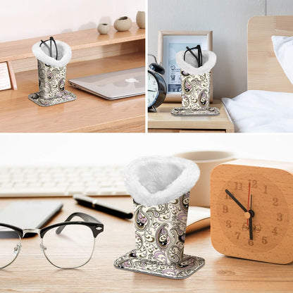 FINTIE Plush Lined Eyeglasses Holder, Glasses Stand Case For Nightstand | Soft Plush Lining, Bedside Eyeglasses Holder, Office Desktop Organizer, Small Item Storage, Anti-Scratch - Colors A
