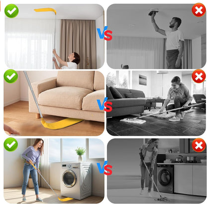 Retractable Gap Dust Cleaner Brush with Long Handle 30 to 100 inches, Cleaning Tools with 2 Microfiber Dusting Cloths, Extendable Duster for Cleaning Under Refrigerator Sofa Couch Bed Furniture