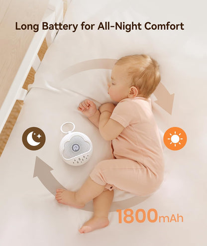 Dreamegg White Noise Machine - Portable Sound Machine Baby with Safe Silicone Cover, Features Powerful Battery, 21 Soothing Sound, Noise Canceling for Sleeping, Baby Registry Gift, Nursery, Travel