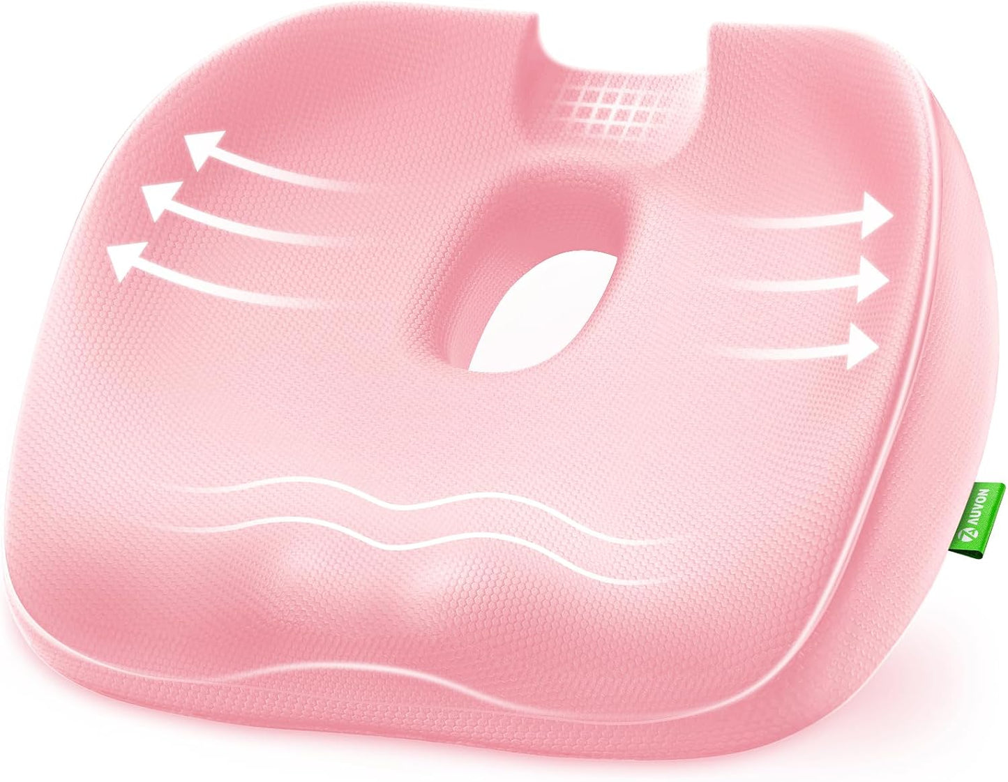 AUVON Innovative Donut Pillow Hemorrhoid Scientific Hole & Tailbone Cut | Orthopedic Pain Relief Donut Seat Cushion for Tailbone, Sciatica, Postpartum Pregnancy, After Surgery Sitting Relief