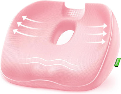 AUVON Innovative Donut Pillow Hemorrhoid Scientific Hole & Tailbone Cut | Orthopedic Pain Relief Donut Seat Cushion for Tailbone, Sciatica, Postpartum Pregnancy, After Surgery Sitting Relief