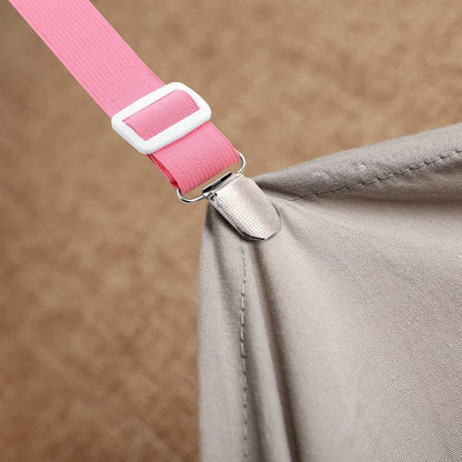 Boao 12 Pcs Bedsheet Strap Elastic Clip, White, 4-8 Inch Length