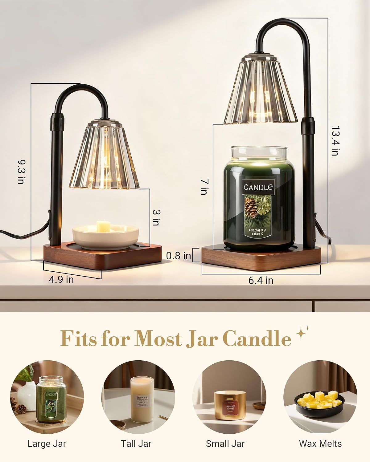 Marycele Candle Warmer Lamp with Timer, Vintage Home Decor, Gifts for Women