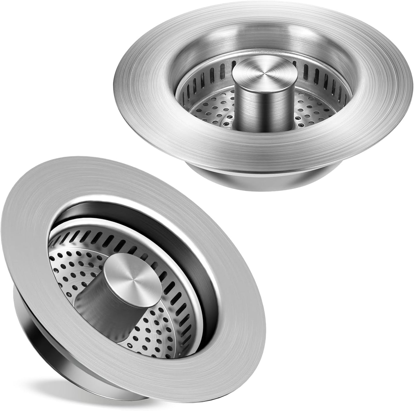 TGOSOMT Kitchen Sink Drain Strainer Stopper, Anti-Clog & Quick Drain | 3-IN-1 Design, Stainless Steel 304, Removable Strainer Basket, Corrosion & Scratch Resistant, Fits US Standard 3-1/2" Drain