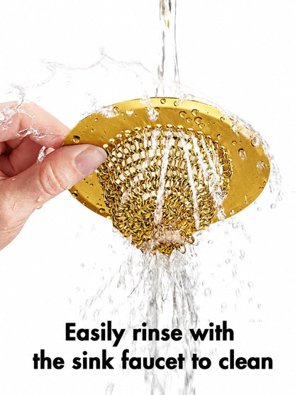 Kitchen Sink Drain Strainer,Patented Reversible Chain Mesh Basket Anti-Clog | Revolutionary Sink Strainer，Easy Clean，Fast Drainage，304 Stainless Steel Rust-Proof，4.4" Large Capacity Food Catcher，Handmade