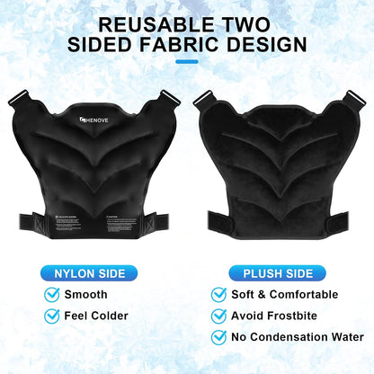 Chenove Ice Pack for Shoulders Upper Back with Strap, Neck and Shoulder Ice Pack Wrap Rotator Cuff Gel Reusable with Cold Compression Therapy, Soreness (Black)