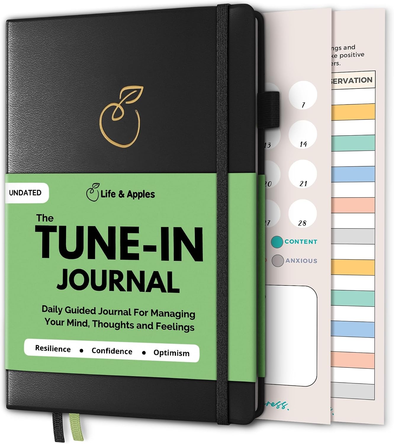 Life & Apples Daily Journal for Women, Guided with Prompts, Lavender | Guided journal with prompts, CBT therapy & self-care journaling notebook for mental health, anxiety relief and reflection