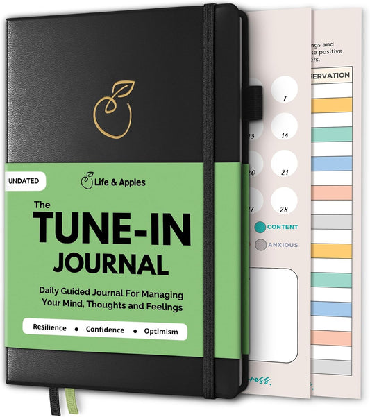 Life & Apples Daily Journal for Women, Guided with Prompts, Lavender | Guided journal with prompts, CBT therapy & self-care journaling notebook for mental health, anxiety relief and reflection
